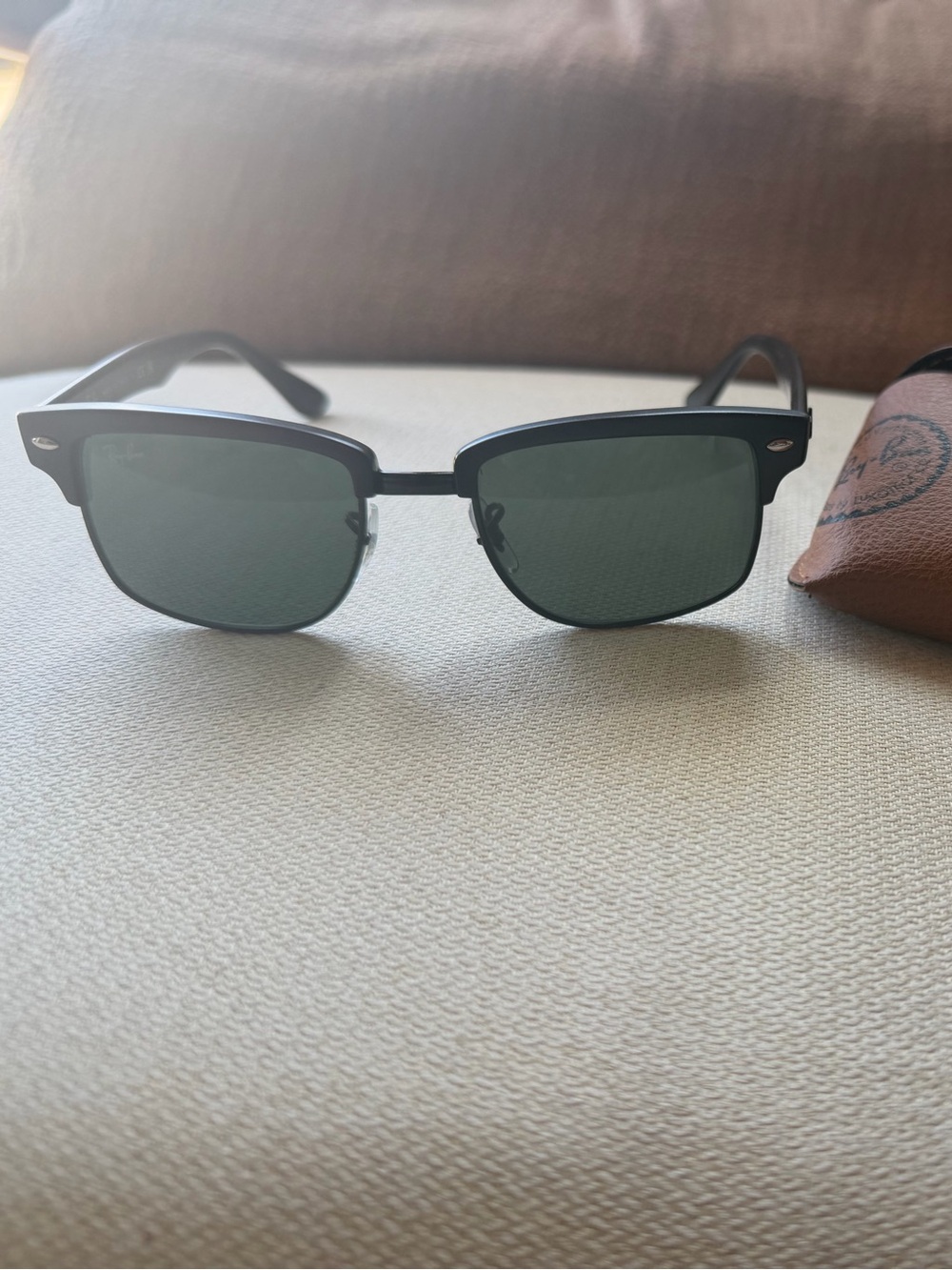 Ray-Ban Black Frame Clubmaster Polarized Sunglasses